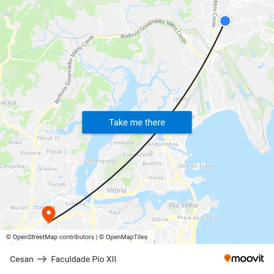 Cesan to Faculdade Pio XII map