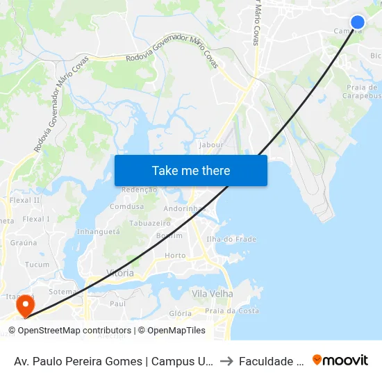 Av. Paulo Pereira Gomes | Campus Ucl Manguinhos to Faculdade Pio XII map