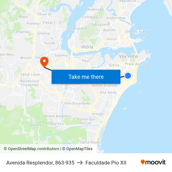 Avenida Resplendor, 863-935 to Faculdade Pio XII map