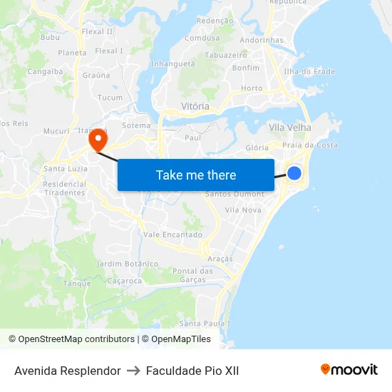 Avenida Resplendor to Faculdade Pio XII map