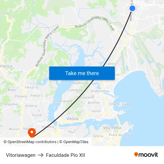 Vitoriawagen to Faculdade Pio XII map