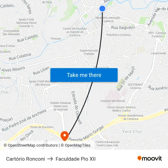 Cartório Ronconi to Faculdade Pio XII map