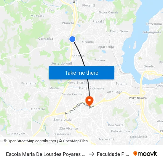 Escola Maria De Lourdes Poyares Labuto to Faculdade Pio XII map