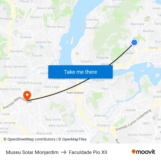 Museu Solar Monjardim to Faculdade Pio XII map