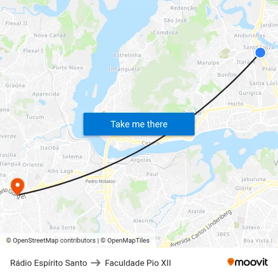 Rádio Espírito Santo to Faculdade Pio XII map