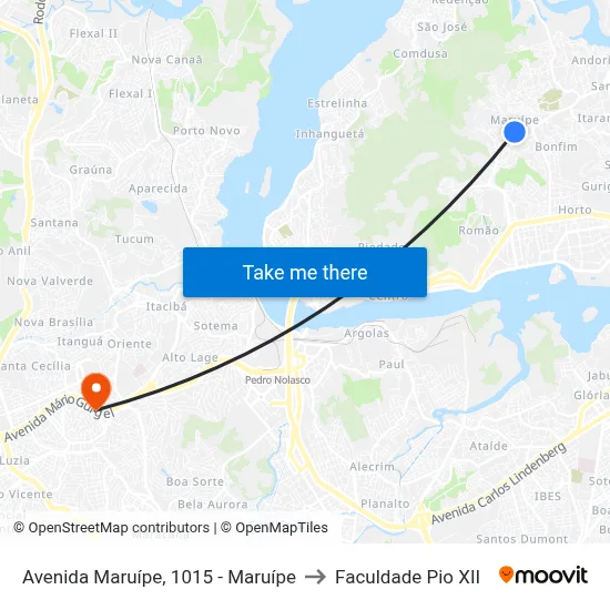 Avenida Maruípe, 1015 - Maruípe to Faculdade Pio XII map