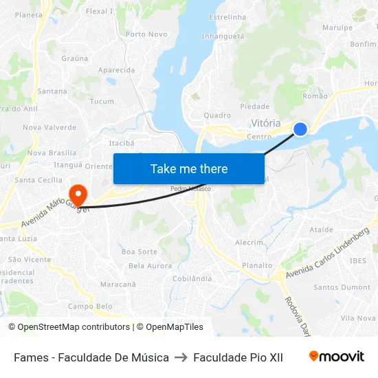 Fames - Faculdade De Música to Faculdade Pio XII map