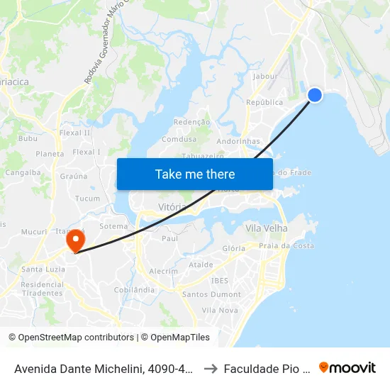 Avenida Dante Michelini, 4090-4228 to Faculdade Pio XII map