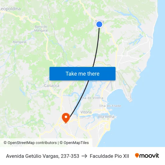 Avenida Getúlio Vargas, 237-353 to Faculdade Pio XII map