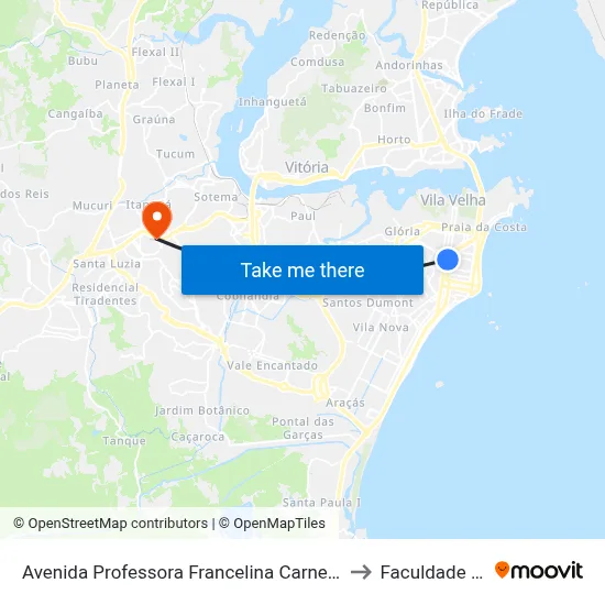 Avenida Professora Francelina Carneiro Setúbal, 296 to Faculdade Pio XII map