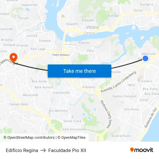 Edifício Regina to Faculdade Pio XII map