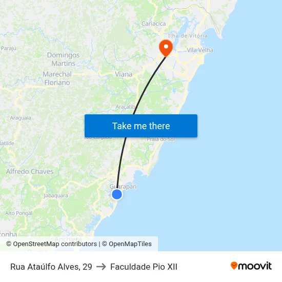 Rua Ataúlfo Alves, 29 to Faculdade Pio XII map