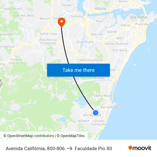 Avenida Califórnia, 800-806 to Faculdade Pio XII map