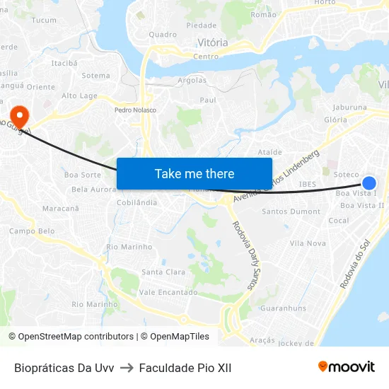 Biopráticas Da Uvv to Faculdade Pio XII map