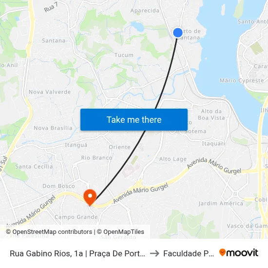 Rua Gabino Rios, 1a | Praça De Porto Santana to Faculdade Pio XII map