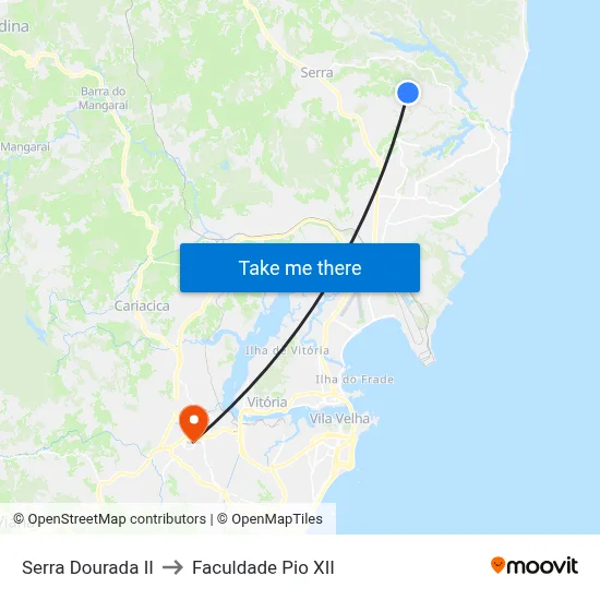 Serra Dourada II to Faculdade Pio XII map