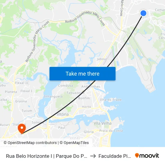 Rua Belo Horizonte I | Parque Do Pinhos 2 to Faculdade Pio XII map