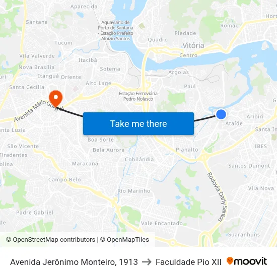 Avenida Jerônimo Monteiro, 1913 to Faculdade Pio XII map