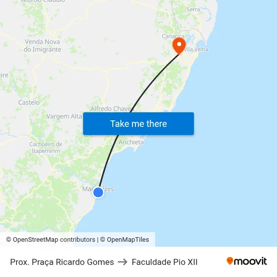 Prox. Praça Ricardo Gomes to Faculdade Pio XII map