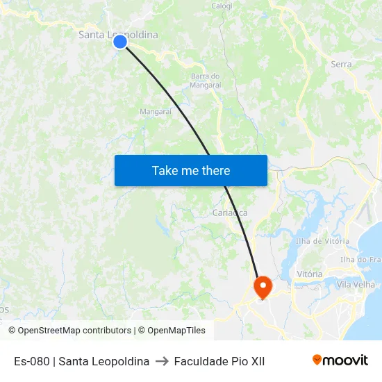 Es-080 | Santa Leopoldina to Faculdade Pio XII map