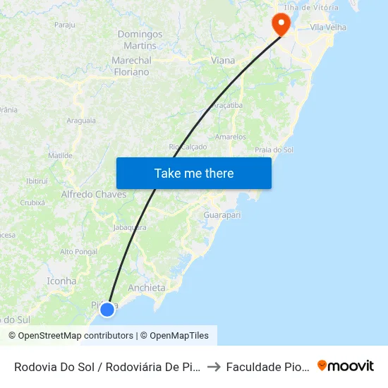 Rodovia Do Sol / Rodoviária De Piúma to Faculdade Pio XII map