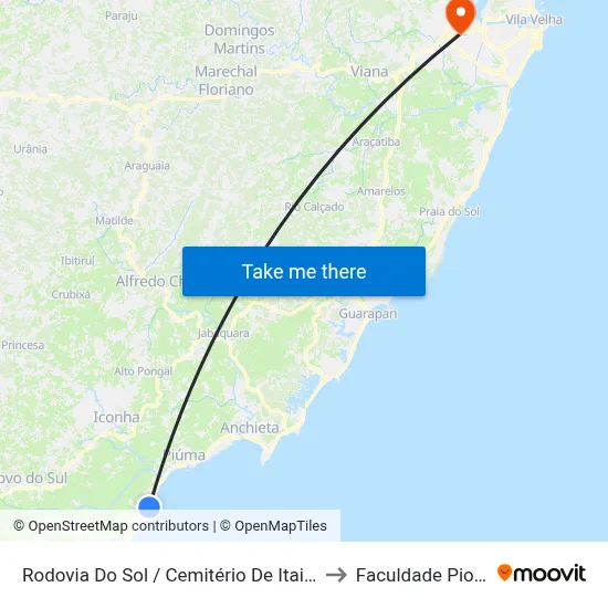 Rodovia Do Sol / Cemitério De Itaipava to Faculdade Pio XII map