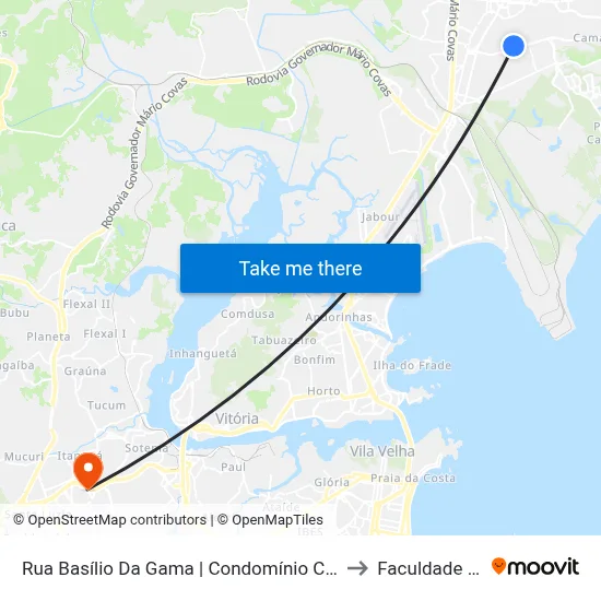 Rua Basílio Da Gama | Condomínio Caminho Do Mar to Faculdade Pio XII map