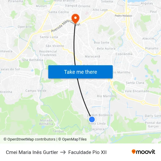Cmei Maria Inês Gurtler to Faculdade Pio XII map