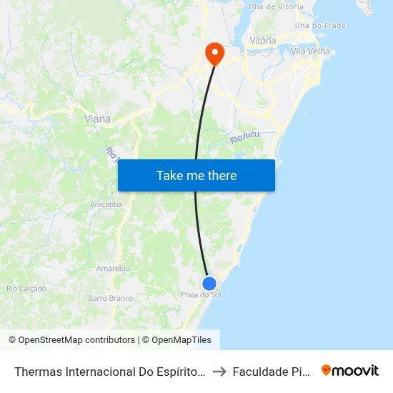 Thermas Internacional Do Espírito Santo to Faculdade Pio XII map