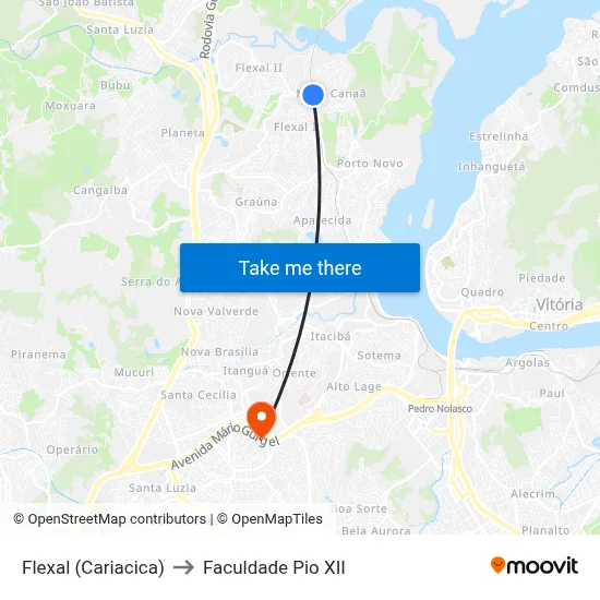 Flexal (Cariacica) to Faculdade Pio XII map
