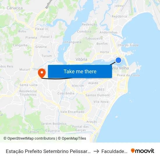 Estação Prefeito Setembrino Pelissari (Praça Do Papa) to Faculdade Pio XII map