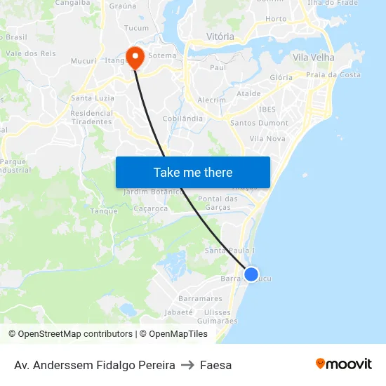 Av. Anderssem Fidalgo Pereira to Faesa map
