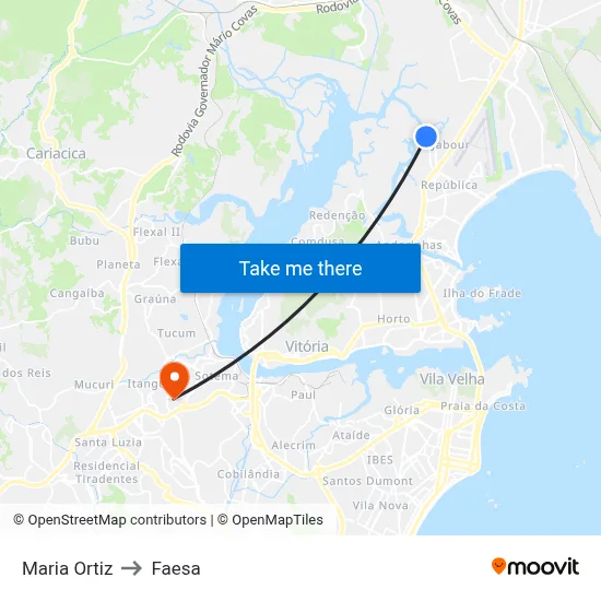 Maria Ortiz to Faesa map