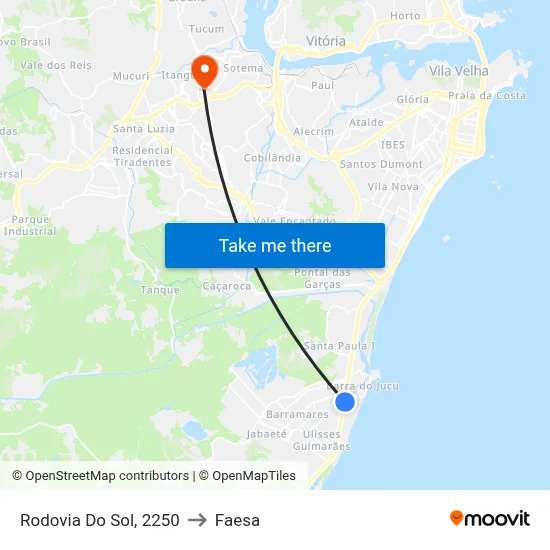 Rodovia Do Sol, 2250 to Faesa map