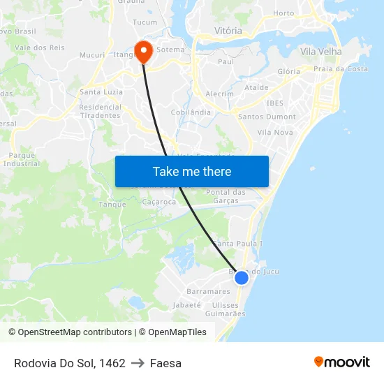 Rodovia Do Sol, 1462 to Faesa map