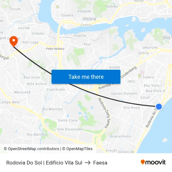 Rodovia Do Sol | Edifício Vila Sul to Faesa map