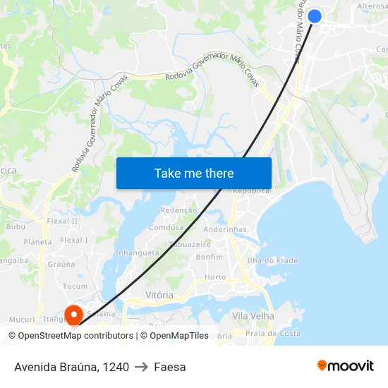 Avenida Braúna, 1240 to Faesa map