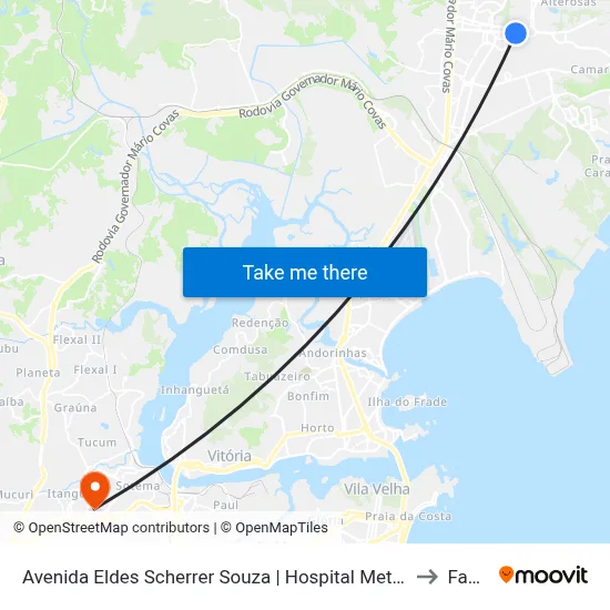 Avenida Eldes Scherrer Souza | Hospital Metropolitano to Faesa map
