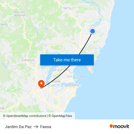 Jardim Da Paz to Faesa map
