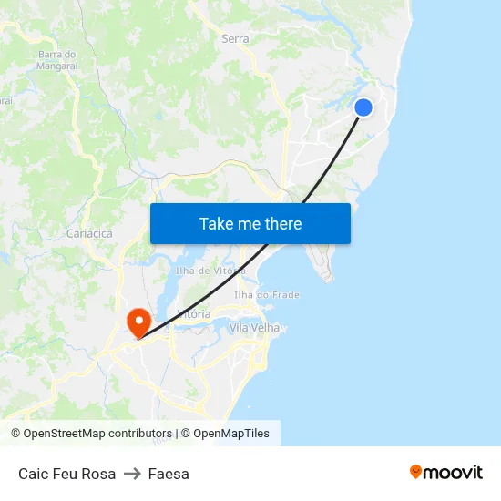 Caic Feu Rosa to Faesa map