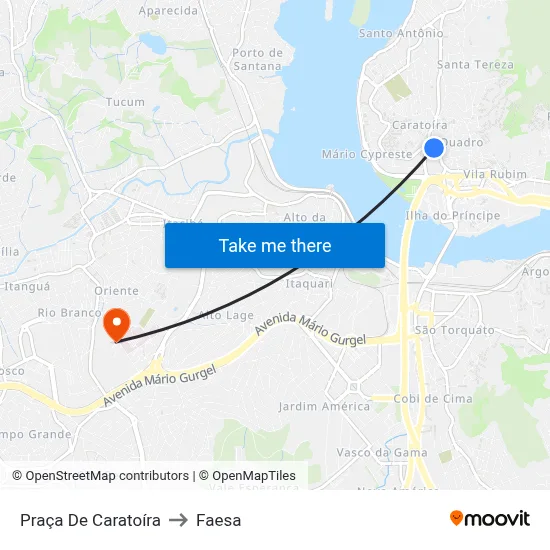 Praça De Caratoíra to Faesa map
