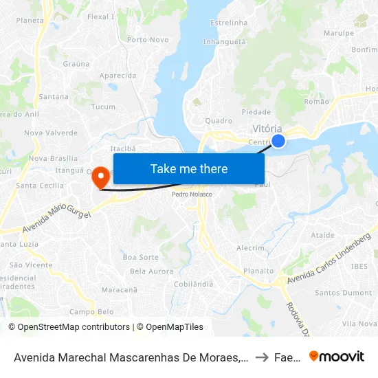 Avenida Marechal Mascarenhas De Moraes, 717 to Faesa map