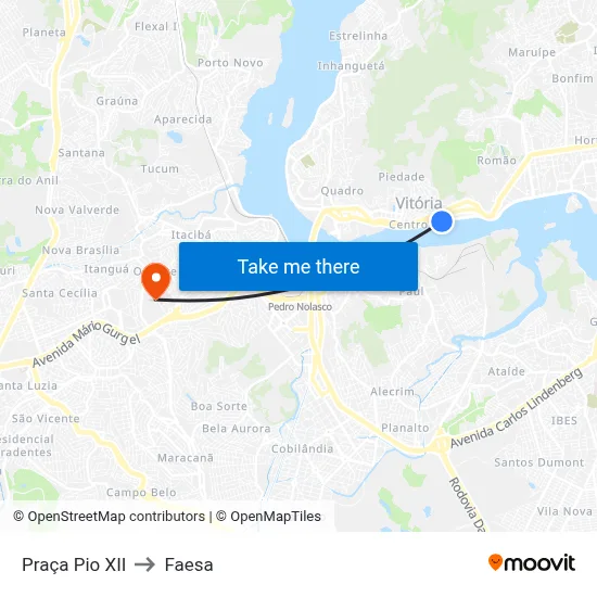 Praça Pio XII to Faesa map