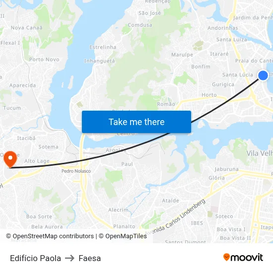 Edifício Paola to Faesa map