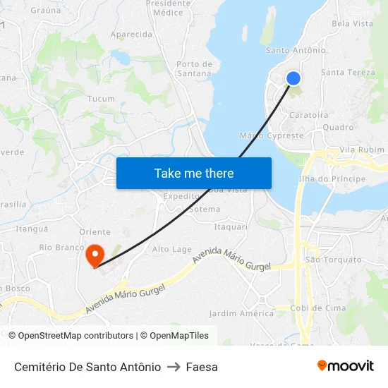 Cemitério De Santo Antônio to Faesa map