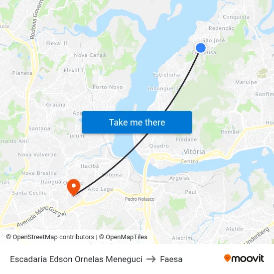 Escadaria Edson Ornelas Meneguci to Faesa map