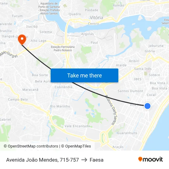 Avenida João Mendes, 715-757 to Faesa map