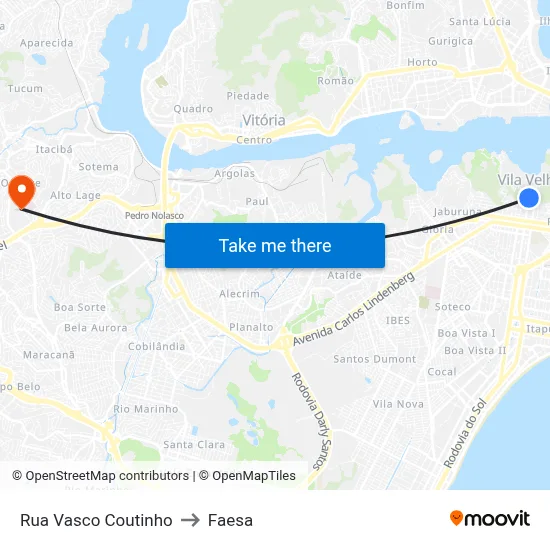 Rua Vasco Coutinho to Faesa map