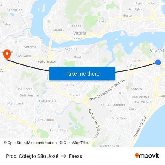 Prox. Colégio São José to Faesa map