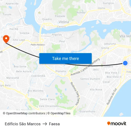 Edifício São Marcos to Faesa map